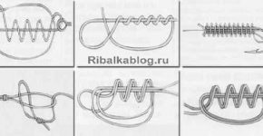 Рыболовные узлы - шесть видов рыболовных узлов, водяной, удавочный, кнутовый, навесной